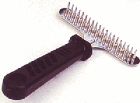 Metallstriegel für kurzes Haar, Kunststoffgriff