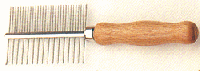 Kamm mit Holzgriff, doppelseitig